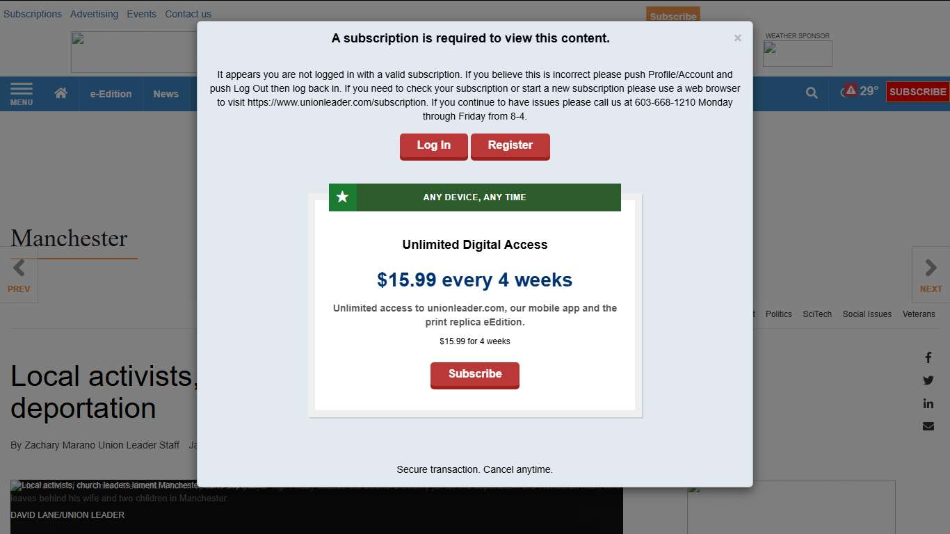 Local activists, church leaders lament Manchester man's deportation Manchester unionleader.com