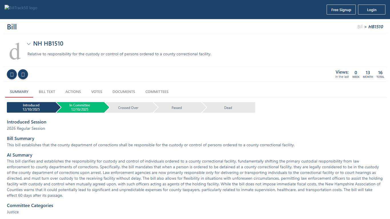 NH HB1510 BillTrack50