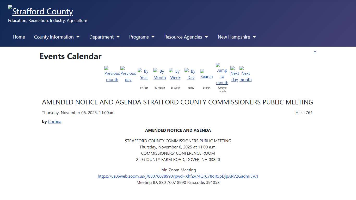 AMENDED NOTICE AND AGENDA STRAFFORD COUNTY COMMISSIONERS PUBLIC MEETING